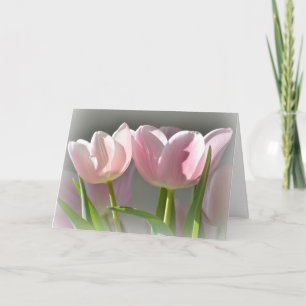 Twee roze tulpen kaart