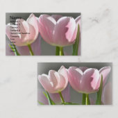 Twee roze tulpen visitekaartje (Voorkant / Achterkant)