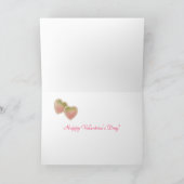 Twee Roze Valentijn Harten -  Valentijn Kaart (Binnen)