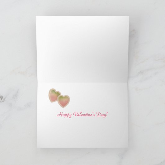 Twee Roze Valentijn Harten - Valentijn Kaart (Binnen)