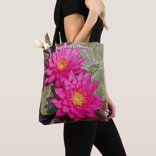 Twee roze waterlelies tote bag (Dichtbij)