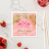 Twee roze Waterverf Beach bruiloft Napkin Servetten (Insitu)