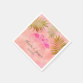 Twee roze Waterverf Beach bruiloft Napkin Servetten (Hoek)