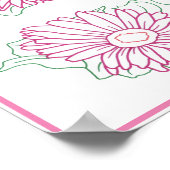 Twee roze zonnebloemen contouren, Posters (Hoek)