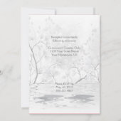 Twee roze zwanen huwelijksuitnodiging kaart (Achterkant)