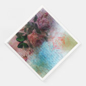 Twee Rozen Bloemenfamilie Ephemera Decoupage Servet (Hoek)
