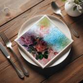 Twee Rozen Bloemenfamilie Ephemera Decoupage Servet