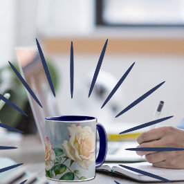 Twee  Rozen Flower Art Cup Mok