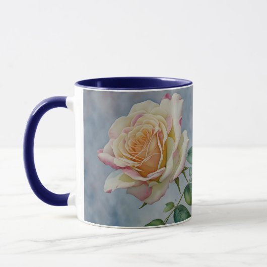 Twee  Rozen Flower Art Cup Mok (Links)