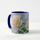 Twee Rozen Flower Art Cup Mok (Voorkant links)