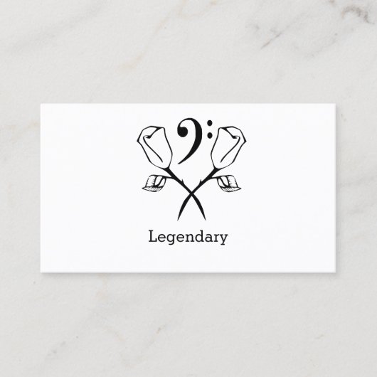 Twee Rozen met een Bass Clef Visitekaartje (Voorkant)