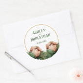 Twee Rozen met Golden Circle Ronde Sticker (Envelop)