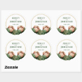 Twee Rozen met Golden Circle Ronde Sticker (Vel)