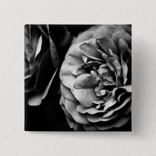 twee rozen vierkante button 5,1 cm (Voorkant)