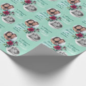 Twee Rozen voor Kerstmis met fotosjabloon Cadeaupapier (Hoek)