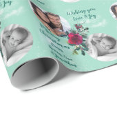 Twee Rozen voor Kerstmis met fotosjabloon Cadeaupapier (Rol Hoek)