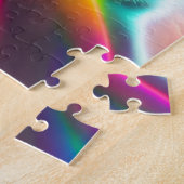 Twee ruimte Katten Neon Lichten Kleurrijke Katten Legpuzzel (Zijkant)