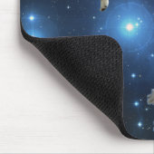 Twee ruimtekatten rond melkweg muismat (Hoek)