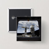 Twee Russische ruimtevaartuigen Vierkante Button 5,1 Cm (Voorkant /achterkant)