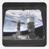 Twee Russische ruimtevaartuigen Vierkante Sticker (Voorkant)