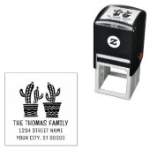 Twee rustieke cactusplanten in potten Naam Adres Zelfinktende Stempel (In situ)