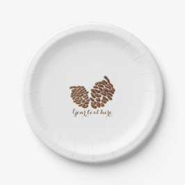 Twee rustieke Pine Cones Country bruiloft receptie Papieren Bordje