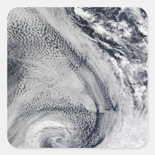 Twee S-vormige polarorkanen Vierkante Sticker (Voorkant)