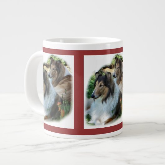 Twee Sable Rough Collie Gifts Grote Koffiekop (Links)