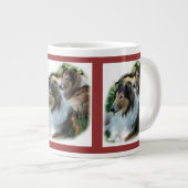 Twee Sable Rough Collie Gifts Grote Koffiekop (Voorkant rechts)