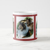 Twee Sable Rough Collie Gifts Grote Koffiekop (Voorkant)