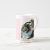 Twee Sable Rough Collies Kunst Cadeaus Porselein Kop (Voorkant rechts)