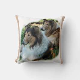 Twee Sable Rough Collies Kunstcadeaus Kussen