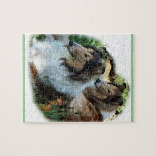 Twee Sable Rough Collies Legpuzzel (Horizontaal)
