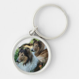 Twee Sable Rough Collies Sleutelhanger