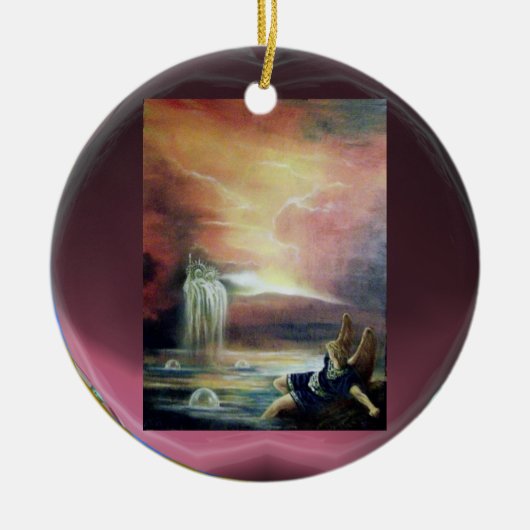 TWEE SAINT JOHN EN FALLEN ANGEL KERAMISCH ORNAMENT (Voorkant)
