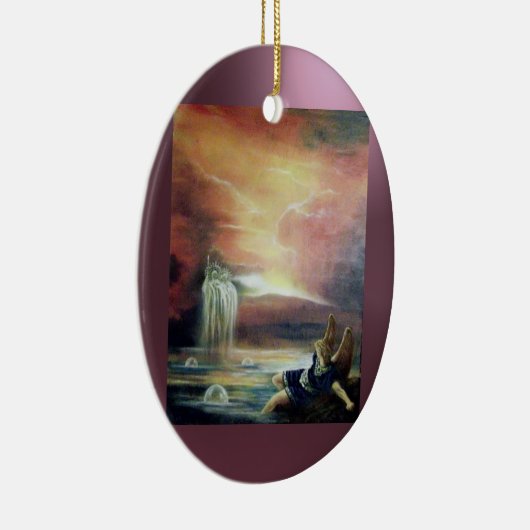 TWEE SAINT JOHN EN FALLEN ANGEL KERAMISCH ORNAMENT (Rechts)