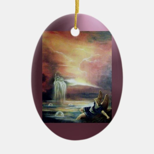 TWEE SAINT JOHN EN FALLEN ANGEL KERAMISCH ORNAMENT (Voorkant)