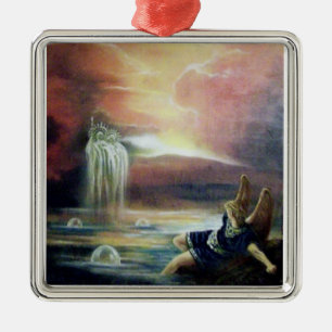 TWEE SAINT JOHN EN FALLEN ANGEL METALEN ORNAMENT