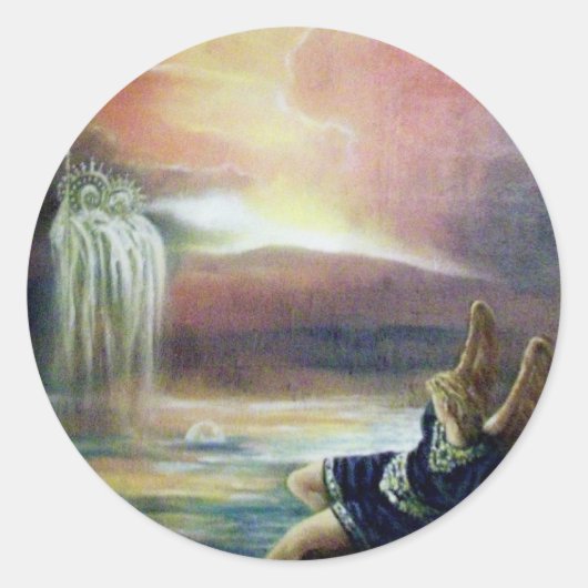 TWEE SAINT JOHN EN FALLEN ANGEL RONDE STICKER (Voorkant)