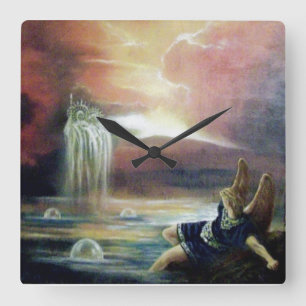 TWEE SAINT JOHN EN FALLEN ANGEL VIERKANTE KLOK