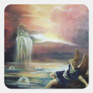 TWEE SAINT JOHN EN FALLEN ANGEL VIERKANTE STICKER