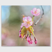 Twee Sakura-bloemen op een twijg Cadeaupapier (Vlak)