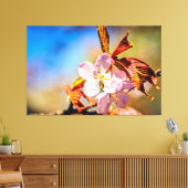 Twee Sakura Cherry Flowers Canvas Afdruk (Insitu (Woonkamer))
