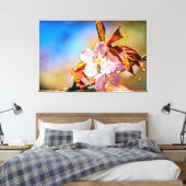 Twee Sakura Cherry Flowers Canvas Afdruk (Insitu (Slaapkamer))