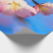 Twee Sakura Flowers op blauw Cadeaupapier (Hoek)