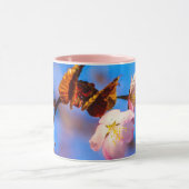 Twee Sakura Flowers op blauw Mok (Midden)