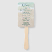 Twee Sand Dollars Beach Scene Fan Wedding Programm Handwaaier (Voorkant)