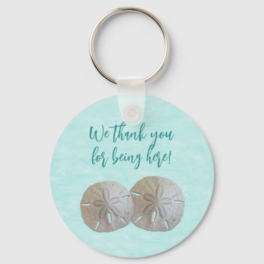 Twee Sand Dollars Key Ring Wedding Favors Sleutelhanger (Voorkant)