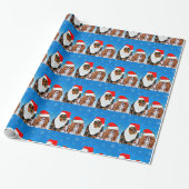 Twee Santa Cavalier King Charles Spaniels Papier (Uitgerold)