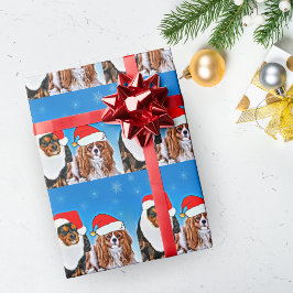 Twee Santa Cavalier King Charles Spaniels Papier